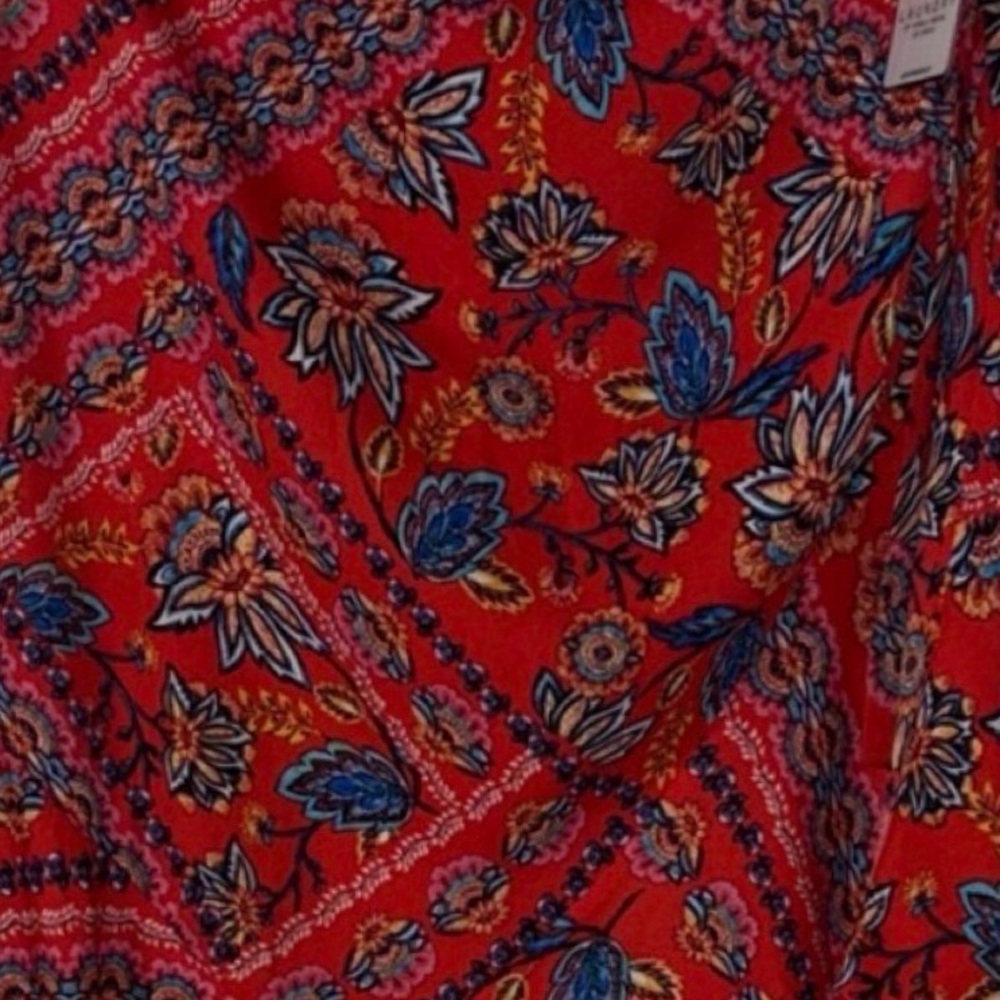 Laundry by Shelli Segal Skirt Gypsy Floral Flutter Hem Assymetrical  NWT Sz M - Picture 6 of 6